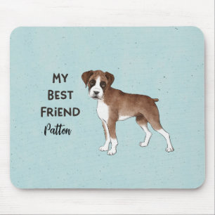 Alfombrilla De Ratón Boxer Dog Mi mejor amigo Personalizado Mascota Nom