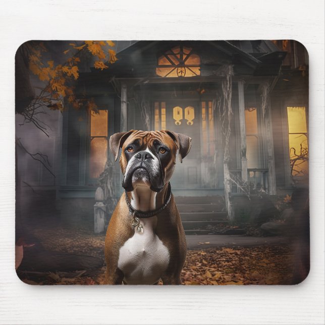Alfombrilla De Ratón Boxer Halloween Scary (Frente)