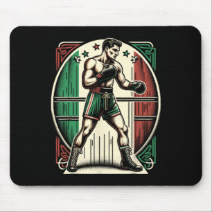 Alfombrilla De Ratón Boxer italiano - Bandera de boxeo de época Italia