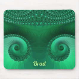 Alfombrilla De Ratón BRAD ~ Zany Shades del patrón Fractal Verde