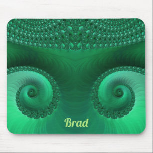 Alfombrilla De Ratón BRAD ~ Zany Shades del patrón Fractal Verde