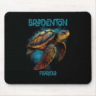 Alfombrilla De Ratón Bradenton Beach Florida Fl Retro Vintage Tortuga M
