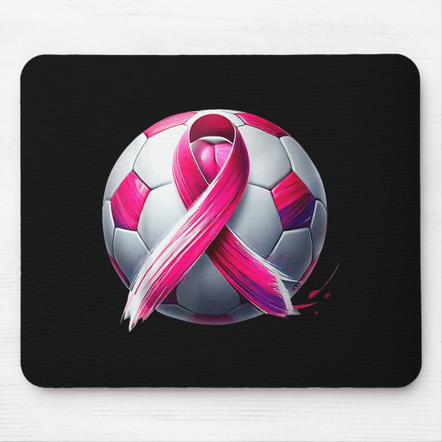 Alfombrilla De Ratón Breast Cancer Soccer Ball Nk Ribbon Kick For A  (Frente)