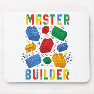 Alfombrilla De Ratón Brick Builder Funny Blocks Building Master Builder