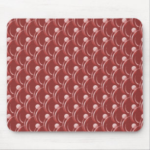 Alfombrilla De Ratón Brick Red Fancy Swirls Mousepad