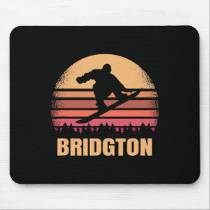 Alfombrilla De Ratón Bridgton Maine Snowboarding Al Aire Libre Vintage 