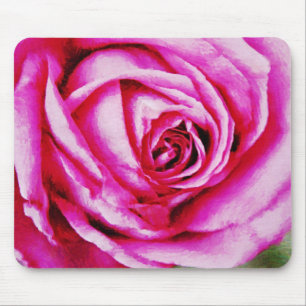 Alfombrilla De Ratón Bright rosa rosa Flor Flor Art Mouse Pad