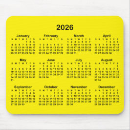 Alfombrilla De Ratón Bright Yellow and Black 2026 Calendar