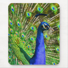 Alfombrilla De Ratón Brillante Blue Peacock