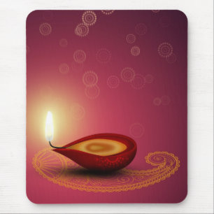 Alfombrilla De Ratón Brillante Feliz Diwali Diya - Mousepad