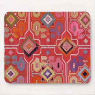 Alfombrilla De Ratón Brillante rosa Geométrico Tribal Rug Mouse Pad