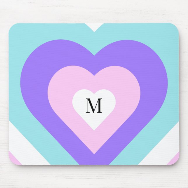 Alfombrilla De Ratón Brillante vibrante Y2k 2000 de múltiples corazones (Frente)