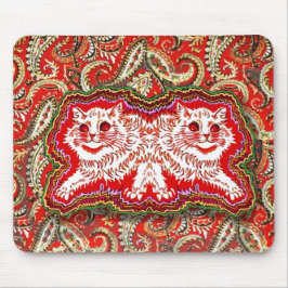 Alfombrilla De Ratón Brillantes gatos rojos psicodélicos (por Louis Wai