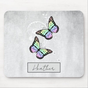 Alfombrilla De Ratón Brillantes mariposas arcoiris