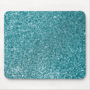 Alfombrilla De Ratón Brillo Bokeh Falso Glitter Verde Teal