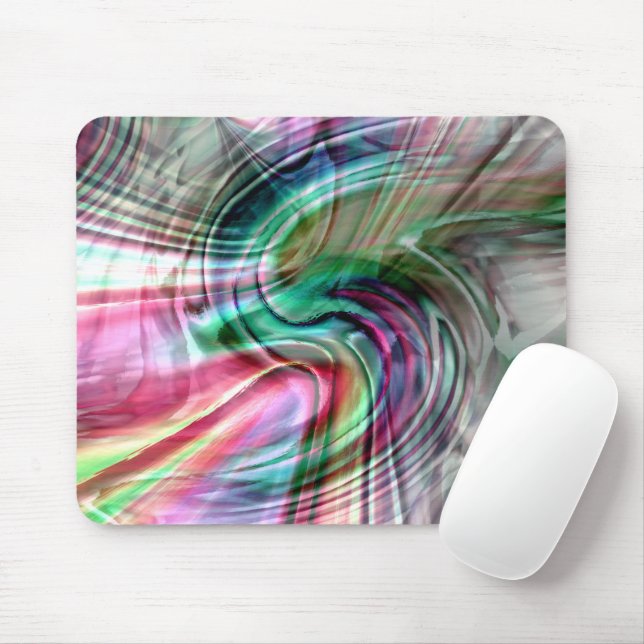 Alfombrilla De Ratón Brillo digital colorido de pincel de la curva en S (Con ratón)