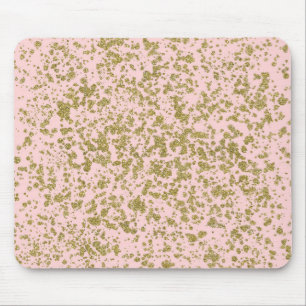 Alfombrilla De Ratón Brillo Rosa y Dorado Glamour Femenino Moderno Salp