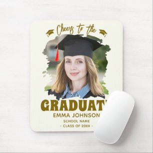 Alfombrilla De Ratón Brindis por el Graduado Foto Personalizada Nombre