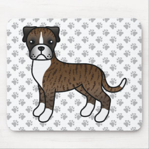 Alfombrilla De Ratón Brindle Boxer Dog Cute Personalizado Ilustracion y
