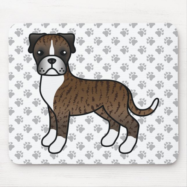 Alfombrilla De Ratón Brindle Boxer Dog Cute Personalizado Ilustracion y (Frente)