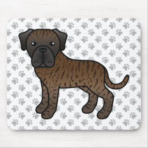 Alfombrilla De Ratón Brindle English Mastiff Cute Cartog Dog