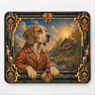 Alfombrilla De Ratón Brittany, perro Art Deco