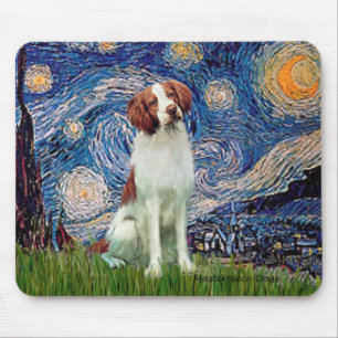 Alfombrilla De Ratón Brittany Spaniel 3 - Noche estrellada