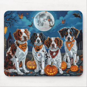 Alfombrilla De Ratón Brittany Spaniel Halloween Spooky