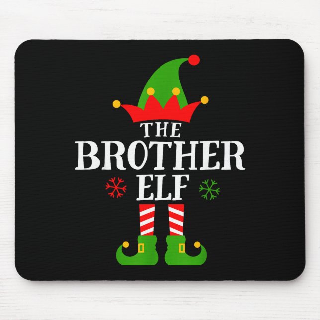Alfombrilla De Ratón Brother Elf Funny Matching Family Group Christmas  (Frente)