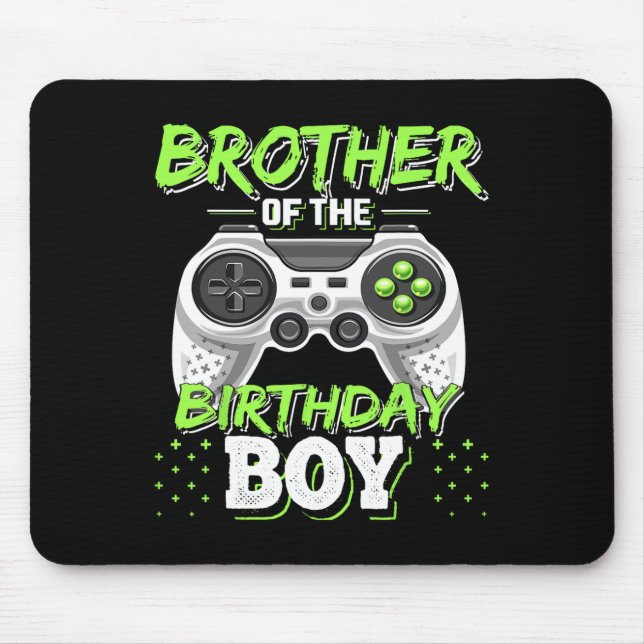 Alfombrilla De Ratón Brother Of The Birthday Boy Matching Video Game Bi (Frente)