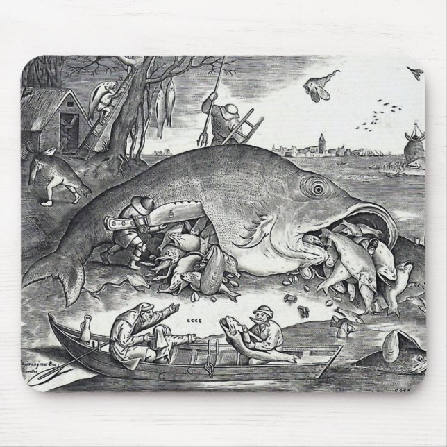 Alfombrilla De Ratón Bruegel, "Los peces grandes comen los peces pequeñ (Frente)