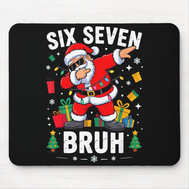 Alfombrilla De Ratón Bruh 67 Six Seven Santa Dabbing Christmas  (Frente)