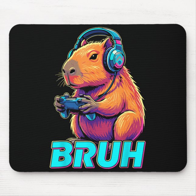 Alfombrilla De Ratón Bruh Capybara Funny Video Games Capybaras  (Frente)