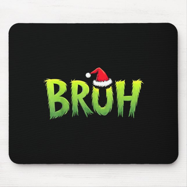 Alfombrilla De Ratón Bruh Christmas Kids Teens Boys Funny Christmas Hum (Frente)