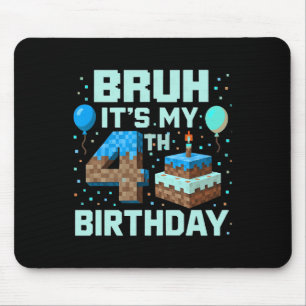 Alfombrilla De Ratón Bruh es mi cuarto cumpleaños juego chico pixel div