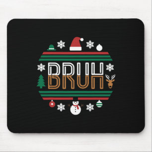 Alfombrilla De Ratón Bruh Funny Navidades Red Plaid Adolescentes Niños 
