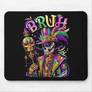 Alfombrilla De Ratón Bruh Mardi Gras Médico New Orleans Skeleton Mardi