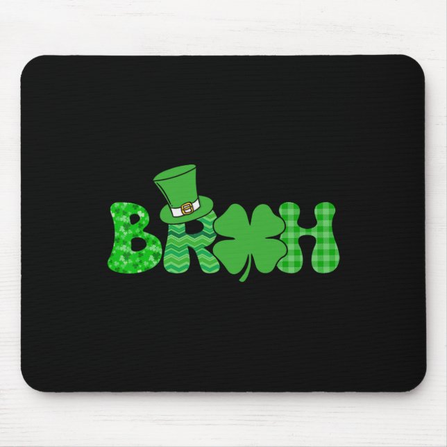 Alfombrilla De Ratón Bruh Meme Funny St Patricks Day Shamrock Irish (Frente)