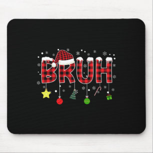 Alfombrilla De Ratón Bruh Navidades Red Plaid Adolescentes Niños Niños 