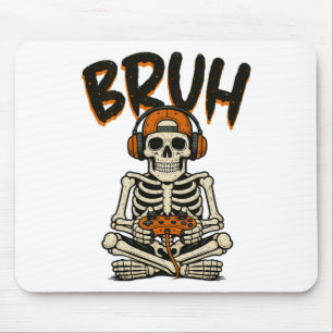 Alfombrilla De Ratón Bruh Skeleton Gamer Divertido video de Halloween J