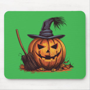 Alfombrilla De Ratón Bruja de Jack O' Lantern - Clásico Halloween de Ca