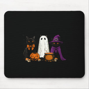 Alfombrilla De Ratón Bruja Espeluznante Gato Negro Calabaza de Hallowee
