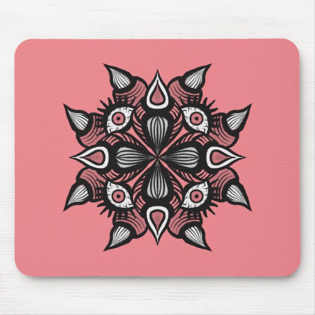 Alfombrilla De Ratón Bruja monstruosa rosada de gótico pastel (Frente)