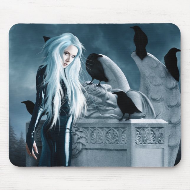 Alfombrilla De Ratón Bruja Mousepad del cuervo (Frente)