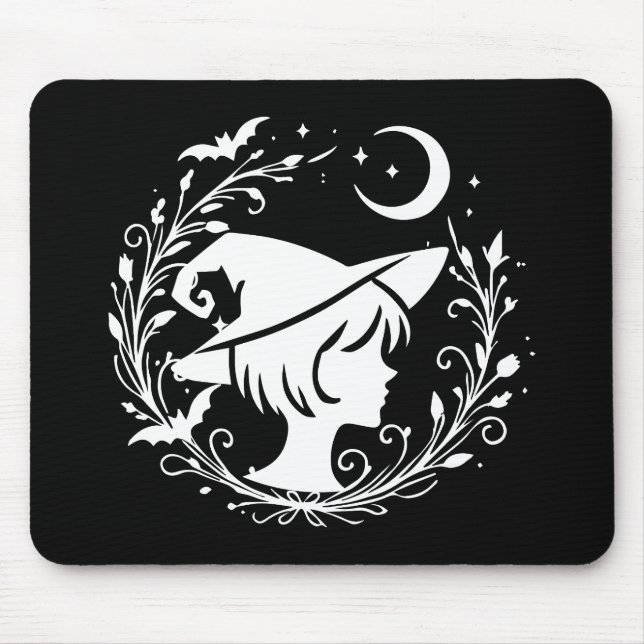 Alfombrilla De Ratón Bruja Pixie Wiccan Magia Brujas Halloween (Frente)