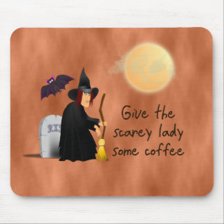Alfombrilla De Ratón Bruja Scarey antes del mousepad del café