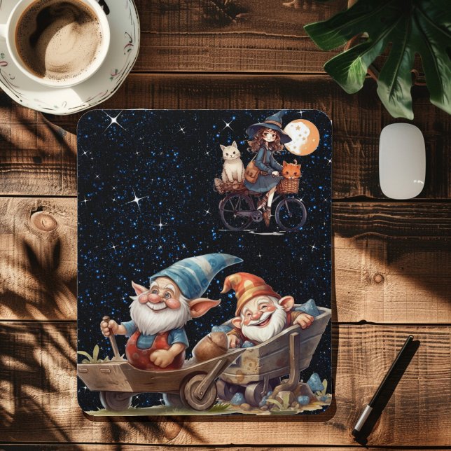Alfombrilla De Ratón Bruja Y Feliz Gnome Mousepad (Subido por el creador)