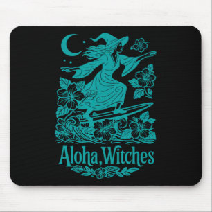 Alfombrilla De Ratón Brujas Aloha Surfistas Bruja Hawái Halloween Trópi