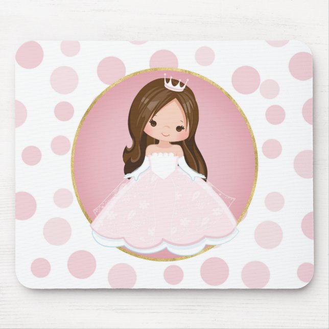 Alfombrilla De Ratón Brunette Pink Princess (Frente)