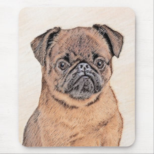 Alfombrilla De Ratón Bruselas Griffon Smooth Painting Original Dog Art